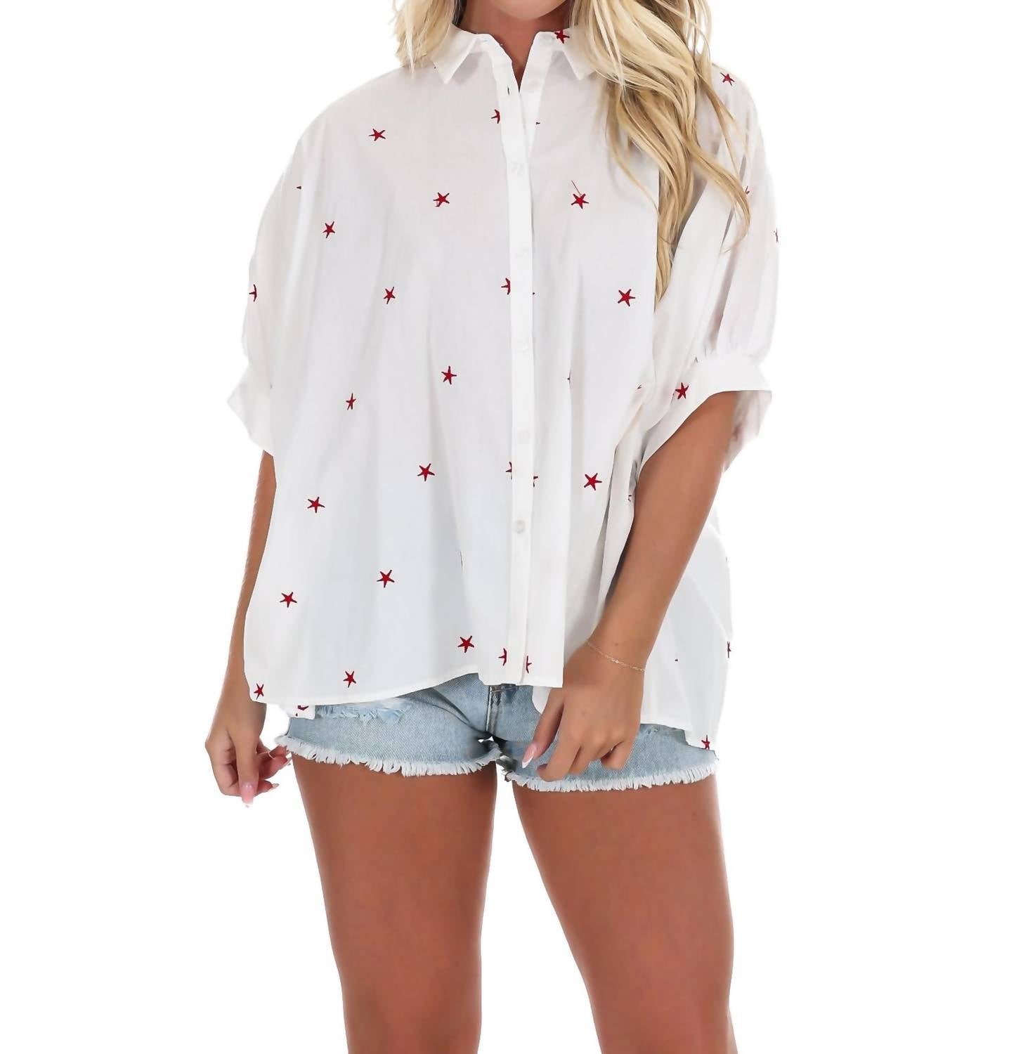 Day + Moon - Freedom Threads Oversized Star Top