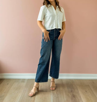 Z Supply - Blusa de malha Madrid com ilhós e botões