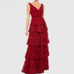 Mac Duggal - Floral Applique Ruffled Tiered Gown