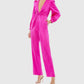 Mac Duggal - Front Twist Puff Sleeve Deep V Jumpsuit
