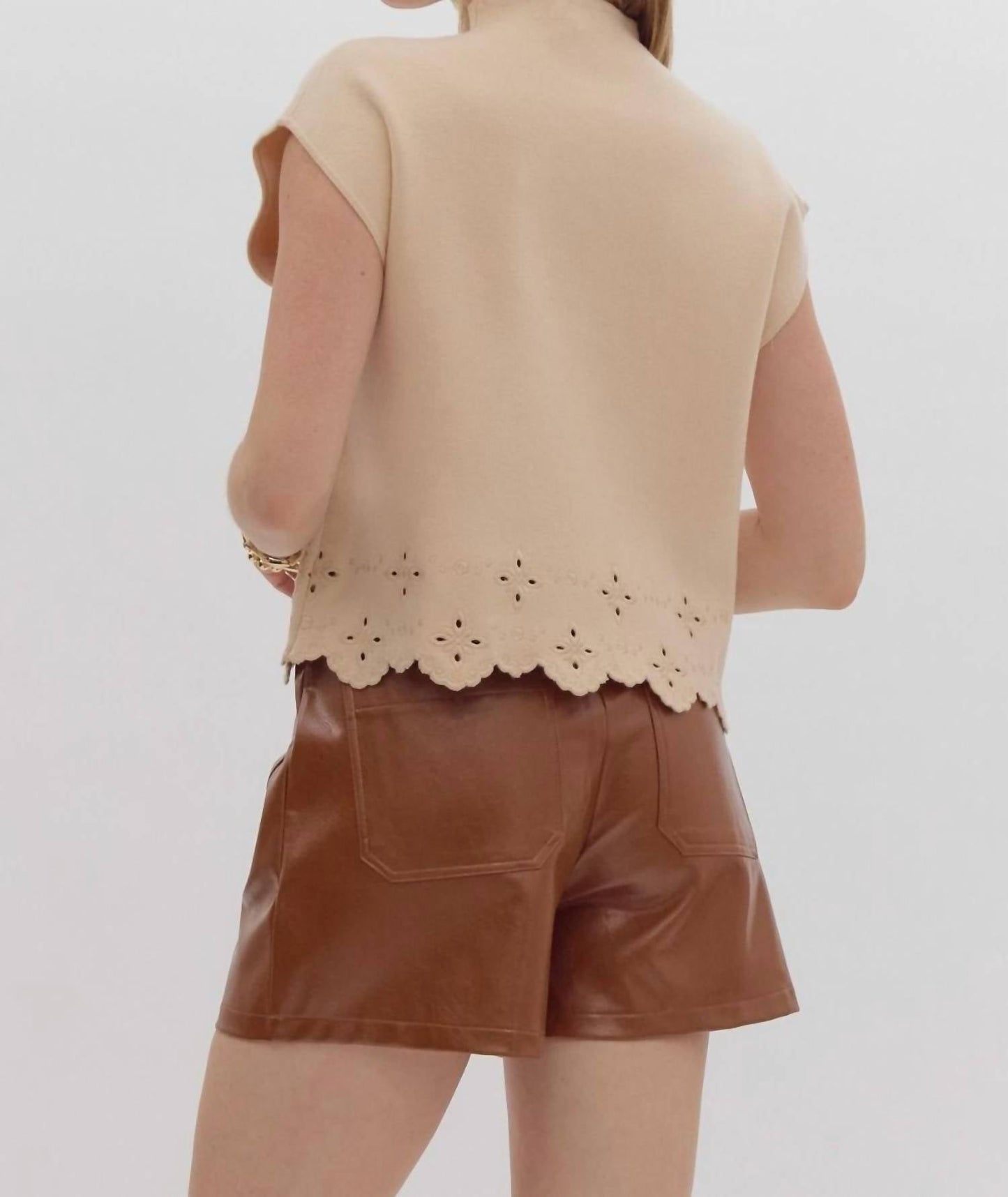 Entro - Scalloped Sweater Top