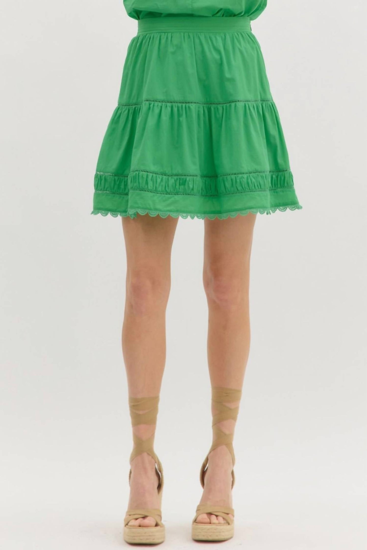 Entro - Accented Ruffled Mini Skirt