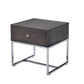 Iban End Table - Gray Oak / Chrome