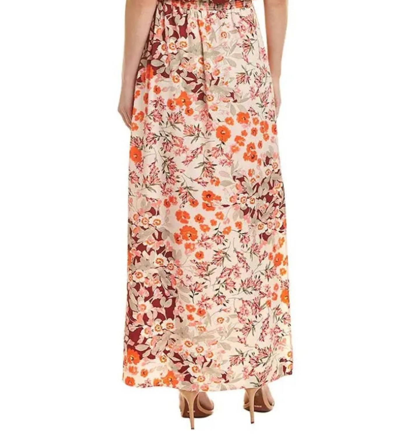 Adrianna Papell - Floral Flutter Sleeve Maxi Dress