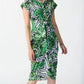 Joseph Ribkoff - Tropical Print Waist Tie Shirt Dress