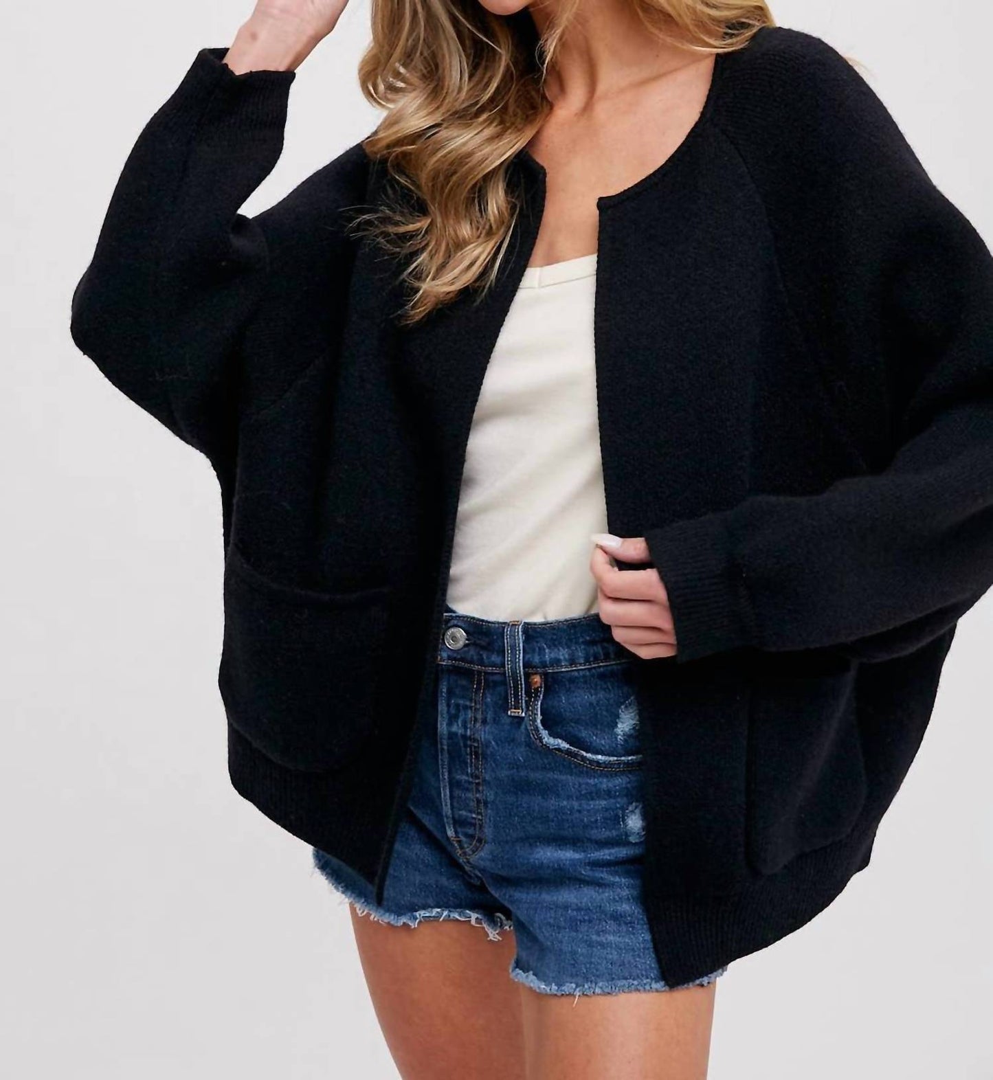 Bluivy - Open Front Sweater Jacket
