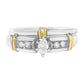 14K Yellow and White Gold 1/3 Cttw Marquise Diamond Cocktail Engagement Ring Set (H-I Color, SI1-SI2 Clarity) - Size 7