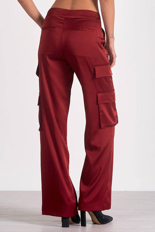 Elan - Amber Satin Cargo Pants