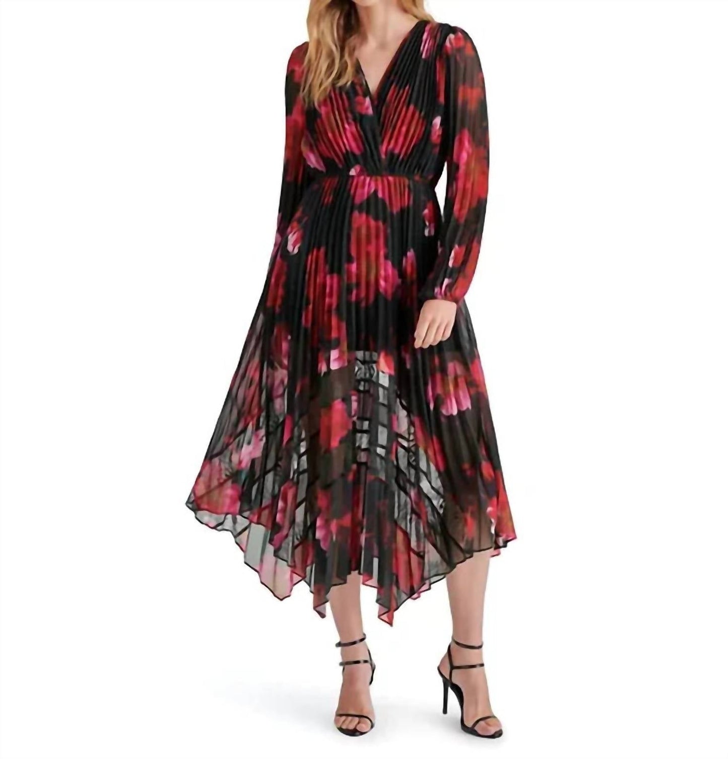 Steve Madden - Floral-print Pleated Midi Dress