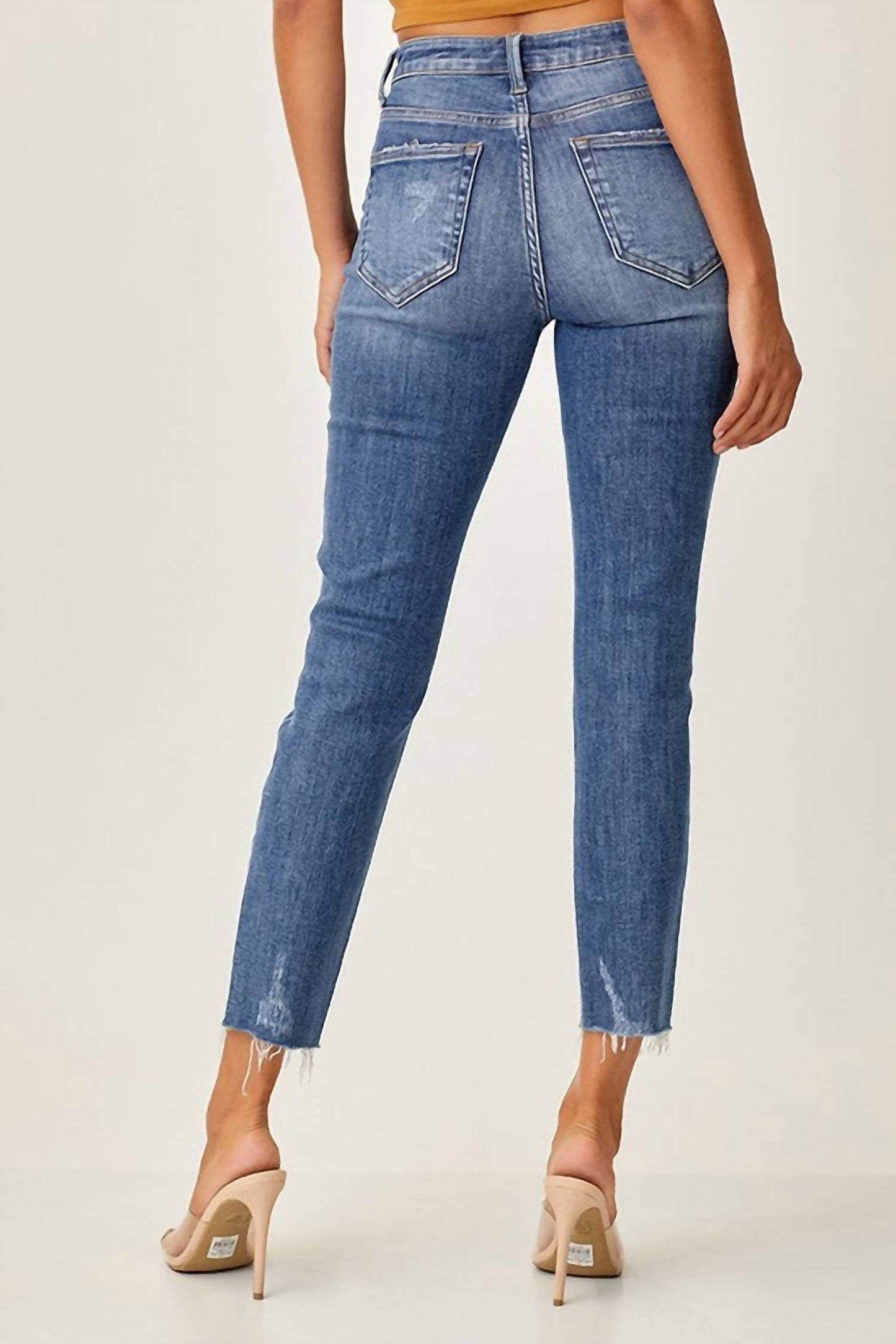 Risen - Button Fly Relaxed Fit Skinny Jeans