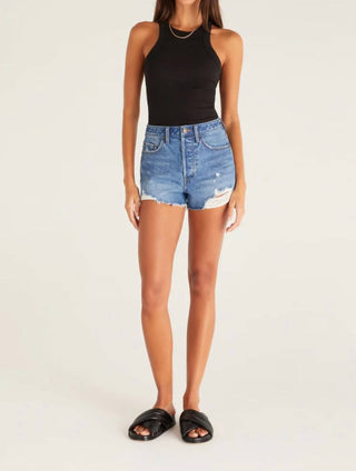 Z Supply - Shorts jeans clássicos de cintura alta