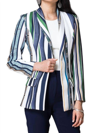 Sachin &amp; Babi - Blazer listrado colorido de uva