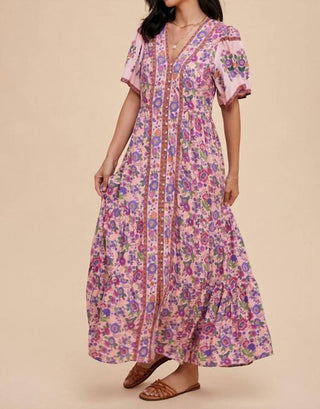 In-Loom - Jana Border Print Midi Dress