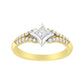 10K Two Tone Color 1/2 Cttw Diamond Kite and Split Shank Ring (H-I Color,SI2-I1 Clarity)