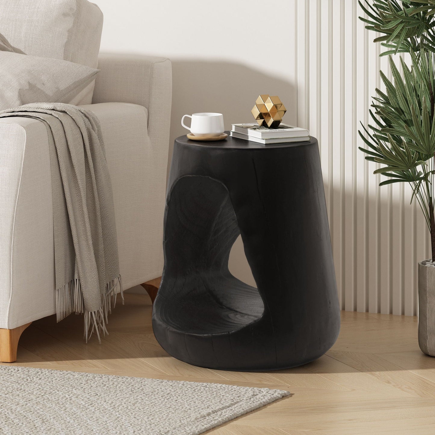 Hollow Side Table, Durable And Weather Resistant