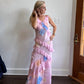 Beulahstyle - V-neck Ruffle Maxi Dress