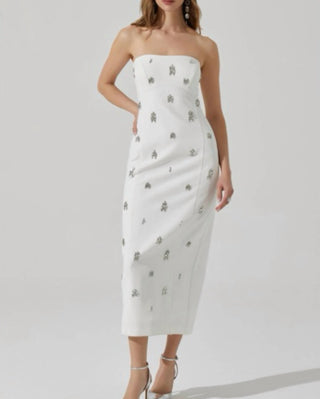 Vestido midi com detalhes em Astr - Camryn