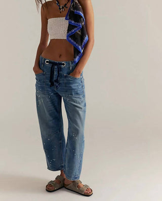Free People - Calça Moxie de cintura baixa