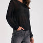 Elan - Ainsley Metallic Mesh Crewneck Sweater