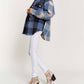 Davi & Dani - Plaid Chest Pocket Detail Shacket