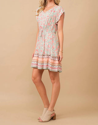 Hayden La - Floral Border Print V-neck Dress