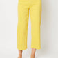 Judy Blue - High Waist Braided Waistband Wide Leg Crop Denim Jeans