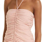 Veronica Beard - Lucine Ruched Silk-crepon Halterneck Maxi Dress