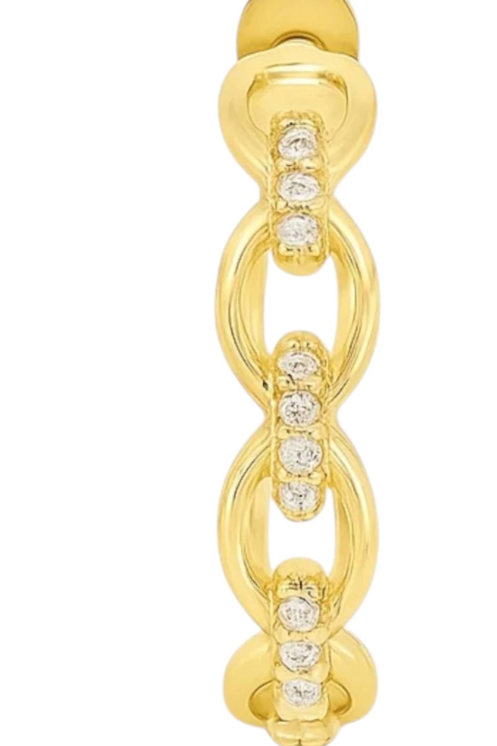 Allyanna Gifts - Women's Moissanite Oval Link Post Hoop Earrings