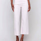 Charlie B - Wide Leg Twill Pants With Raw Edge