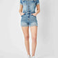 Judy Blue - High Waisted Short Sleeve Denim Romper