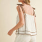 &Merci - Haley Contrast Piping Tie Shoulder Top And Shorts Set