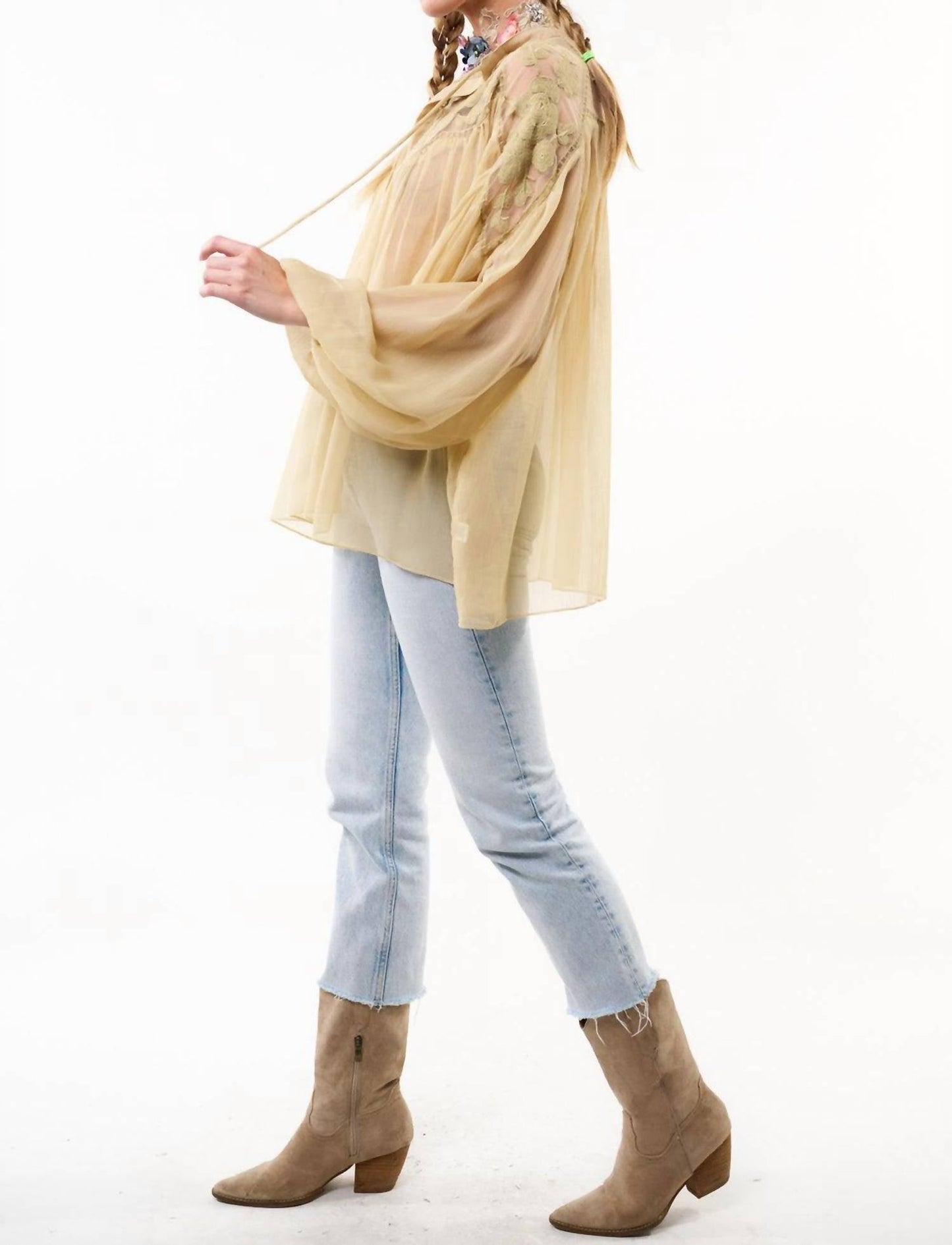 Aratta - Camellia Embroidered Chiffon Blouse