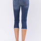 Judy Blue - Mid-rise Contrast Patch Skinny Capri Jeans - Plus Size