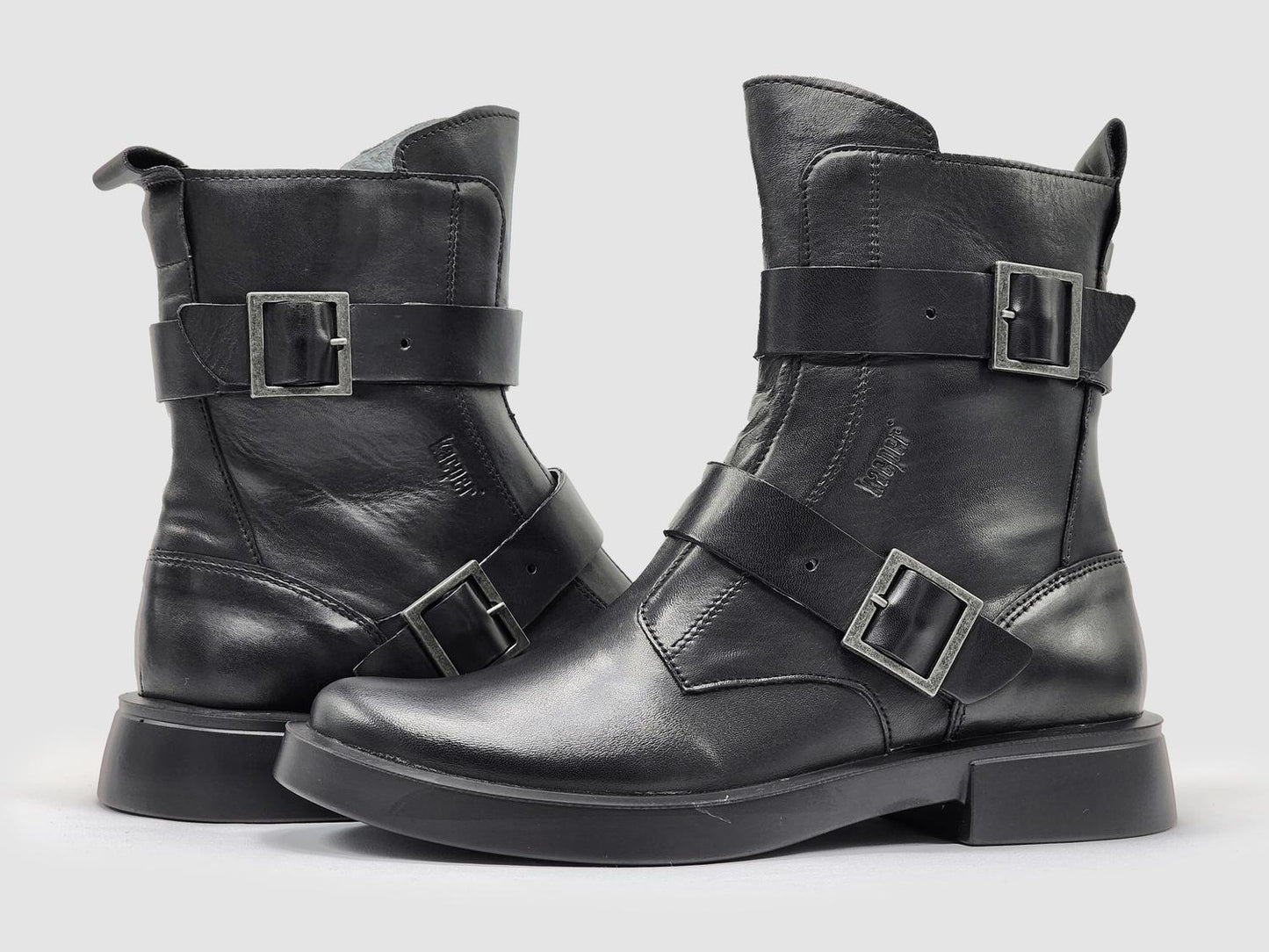 Kcr Group - Women's Mid Buckle Leather Boots