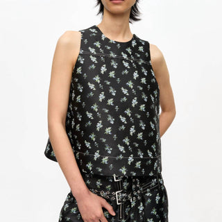 Ganni - Blusa sem mangas com jacquard floral