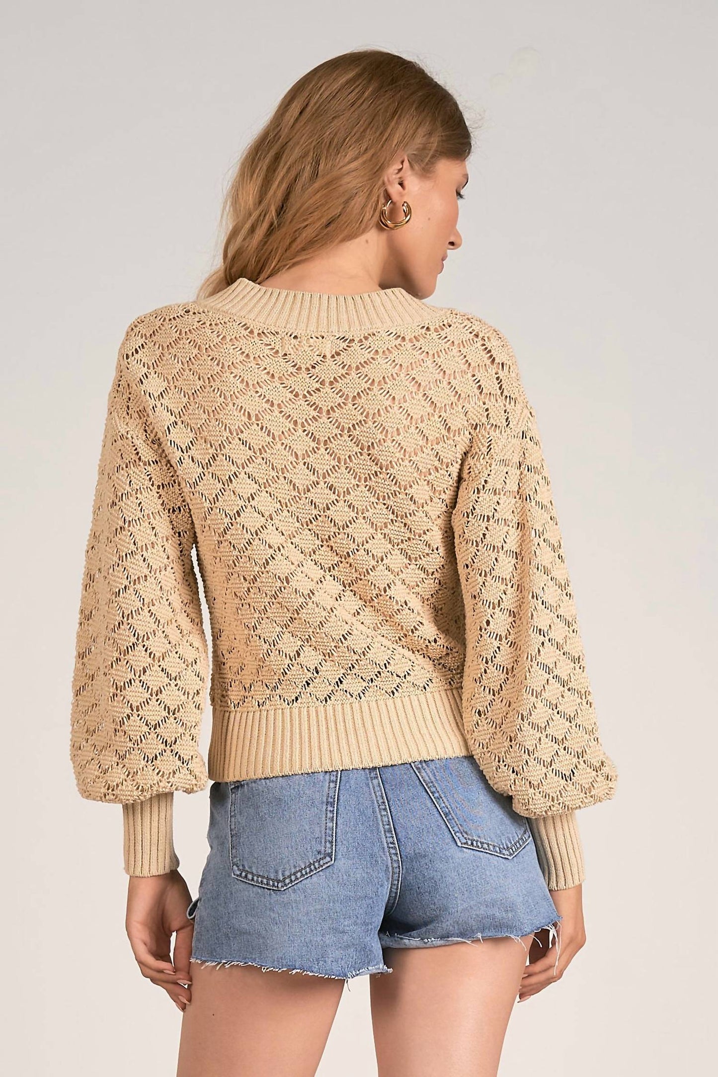 Elan - Brie V-neck Long Sleeve Sweater