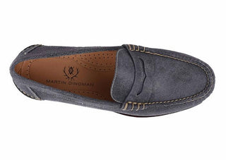Martin Dingman - Men's Distressed Suede Penny Loafers