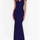 Betsy & Adam - Cutout One Shoulder Floor Length Gown