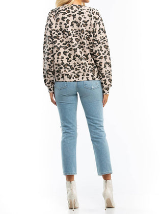 Brunette The Label - Blusa loira de gola redonda da irmã do meio