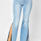 Judy Blue - Mid-rise Peak-a-boot Hem Slit Flare Jeans