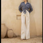 Andres Otalora - Women's Sueño Botanico Embroidered Linen Wide Leg Pants