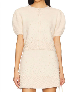 Astr - Cardigan Joly com detalhes em pérolas