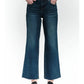 1822 Denim - Raw Hem Wide Leg Crop Jeans