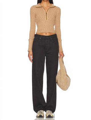 Free People - Blusa meia-noite com zíper