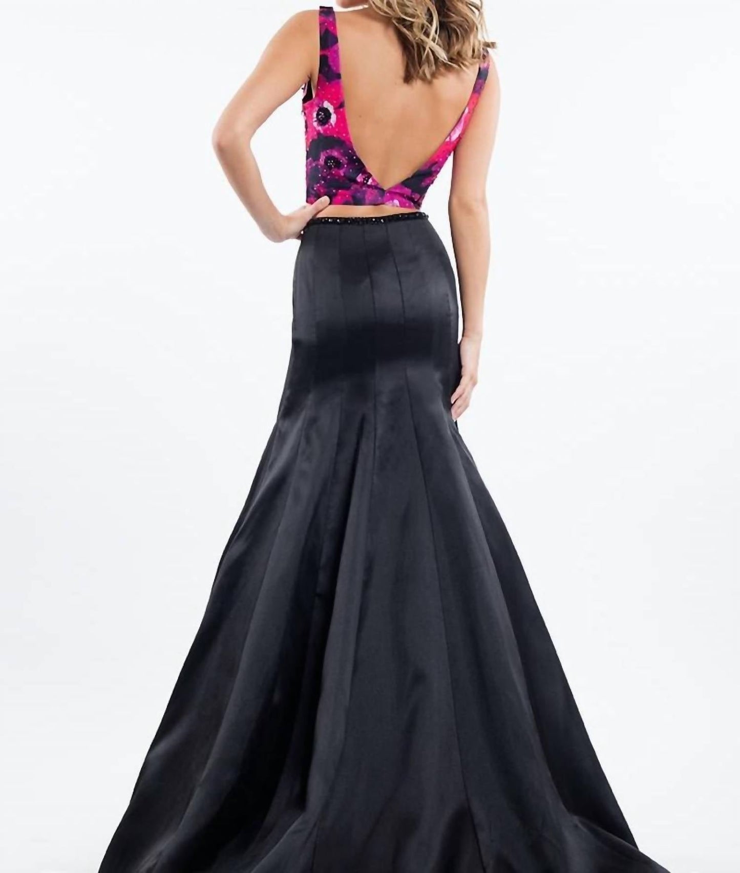 Rachel Allan - Two-piece Mikado Mermaid Gown