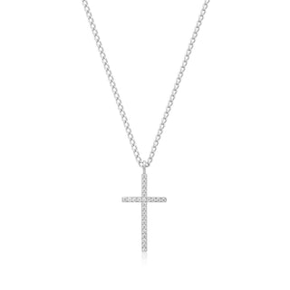 Eklexic - Colar com pingente de cruz Cz feminino