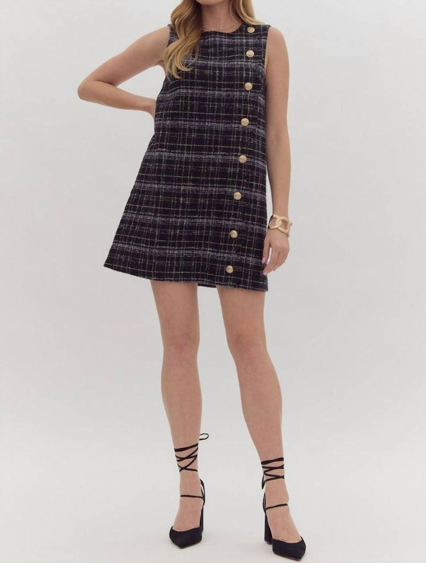 Entro - Tweed Sleeveless Dress