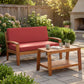 2-Piece Outdoor Teak Acacia Wood Conversation Set