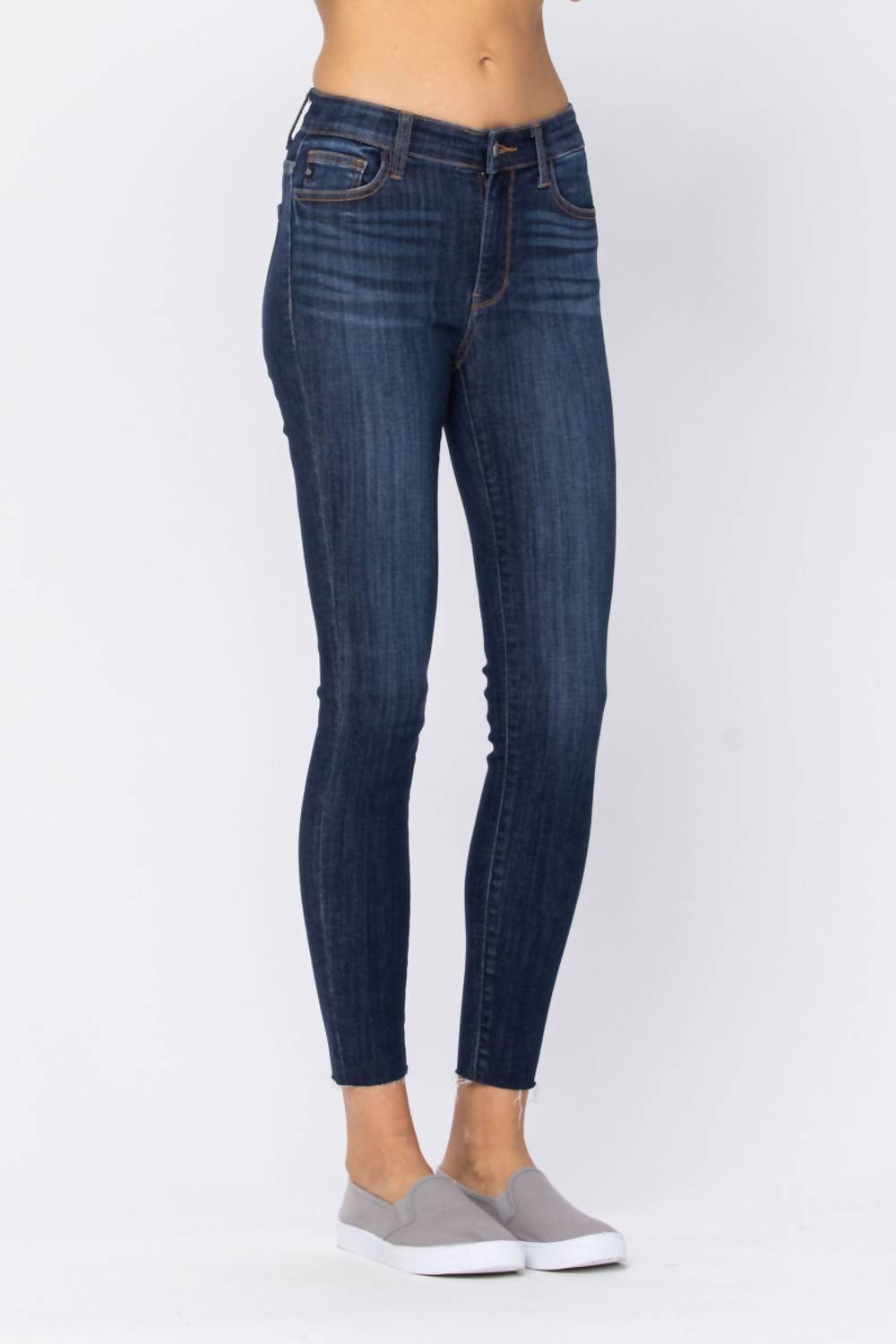 Judy Blue - Mid Rise No Destroy Skinny Denim Jeans