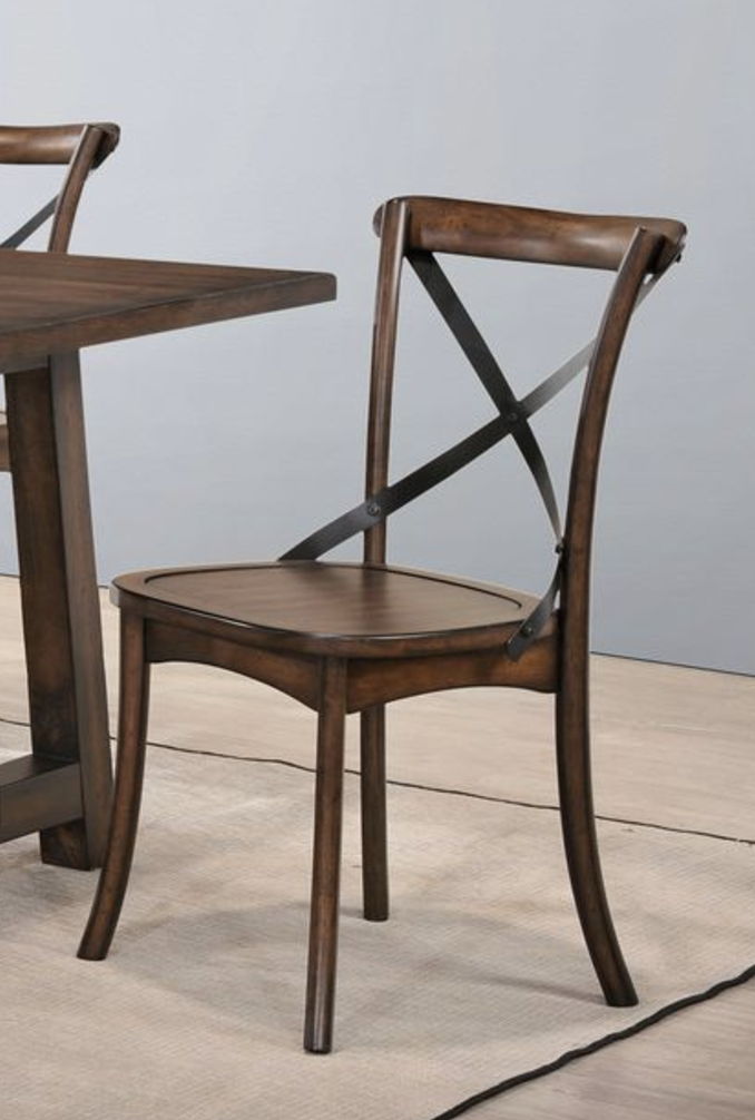 Kaelyn Metal Side Chair Set of 2 - Dark Oak